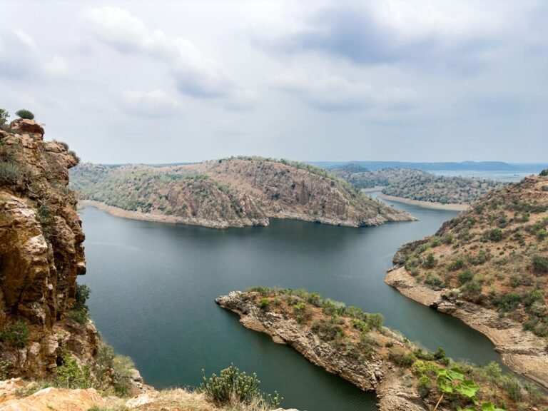 Indian reservoir during monsoon