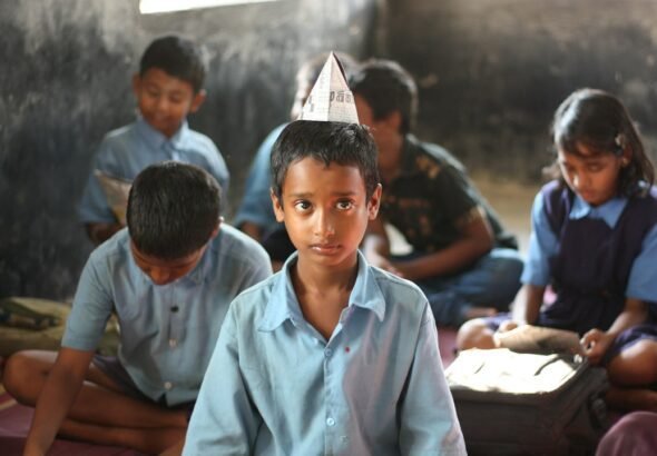 School student representing Andhra Pradesh school management committee elections
