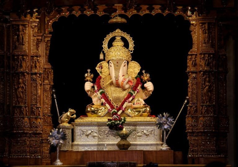 Vinayaka Chavithi Ganesh idol and festive decorations representing celebrations in Andhra Pradesh